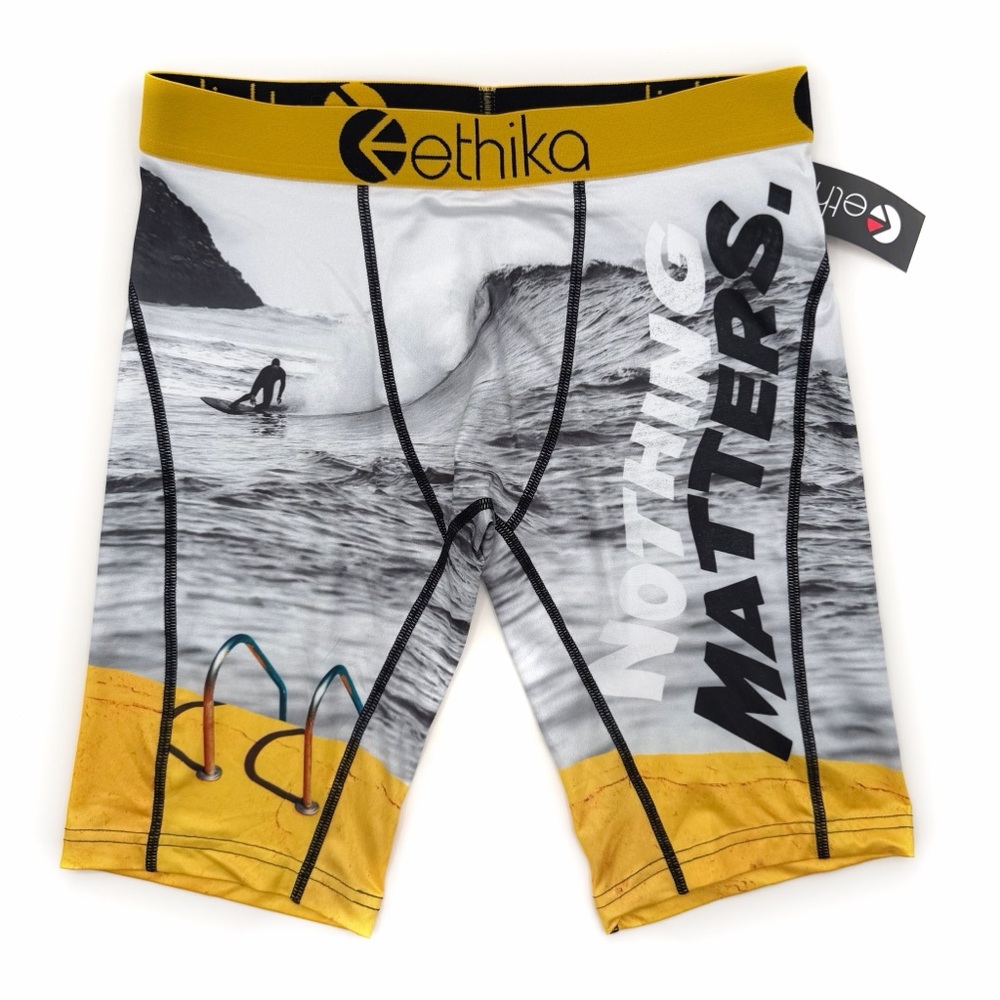 Ethika Nothing Matters Boxer Briefs Mens Small Underwear Surfer Surf Yellow New